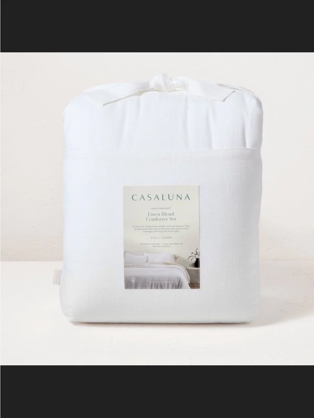 White Cotton Linen Duvet Cover Set - Neutral Bedding